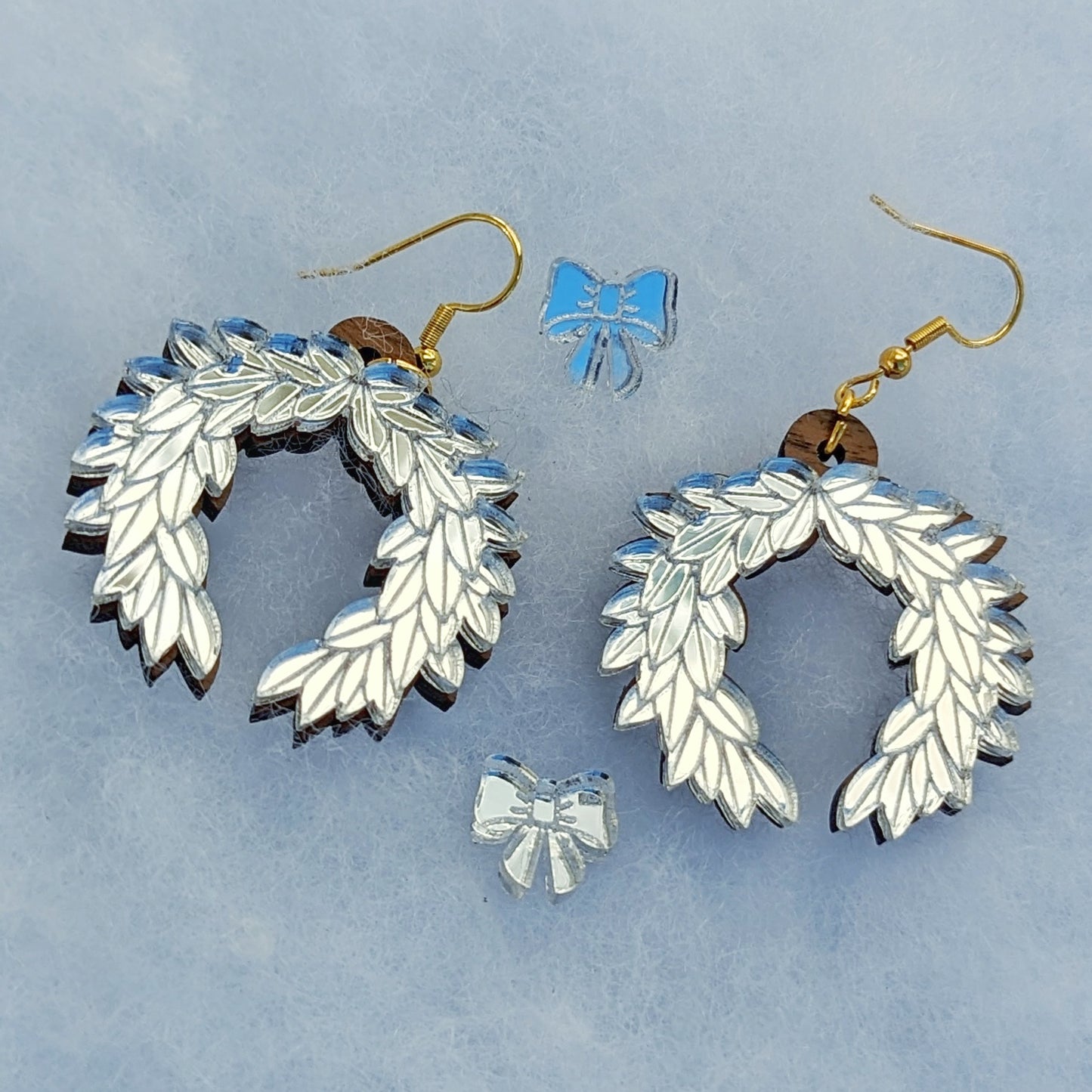 Holiday Laurel Wreath Dangle Earrings