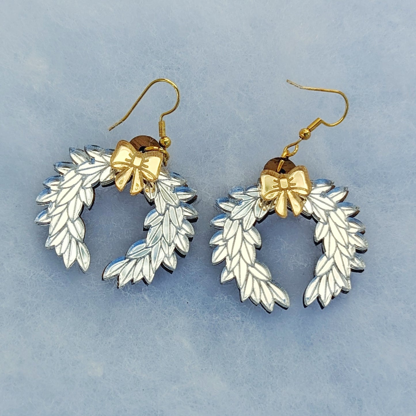 Holiday Laurel Wreath Dangle Earrings