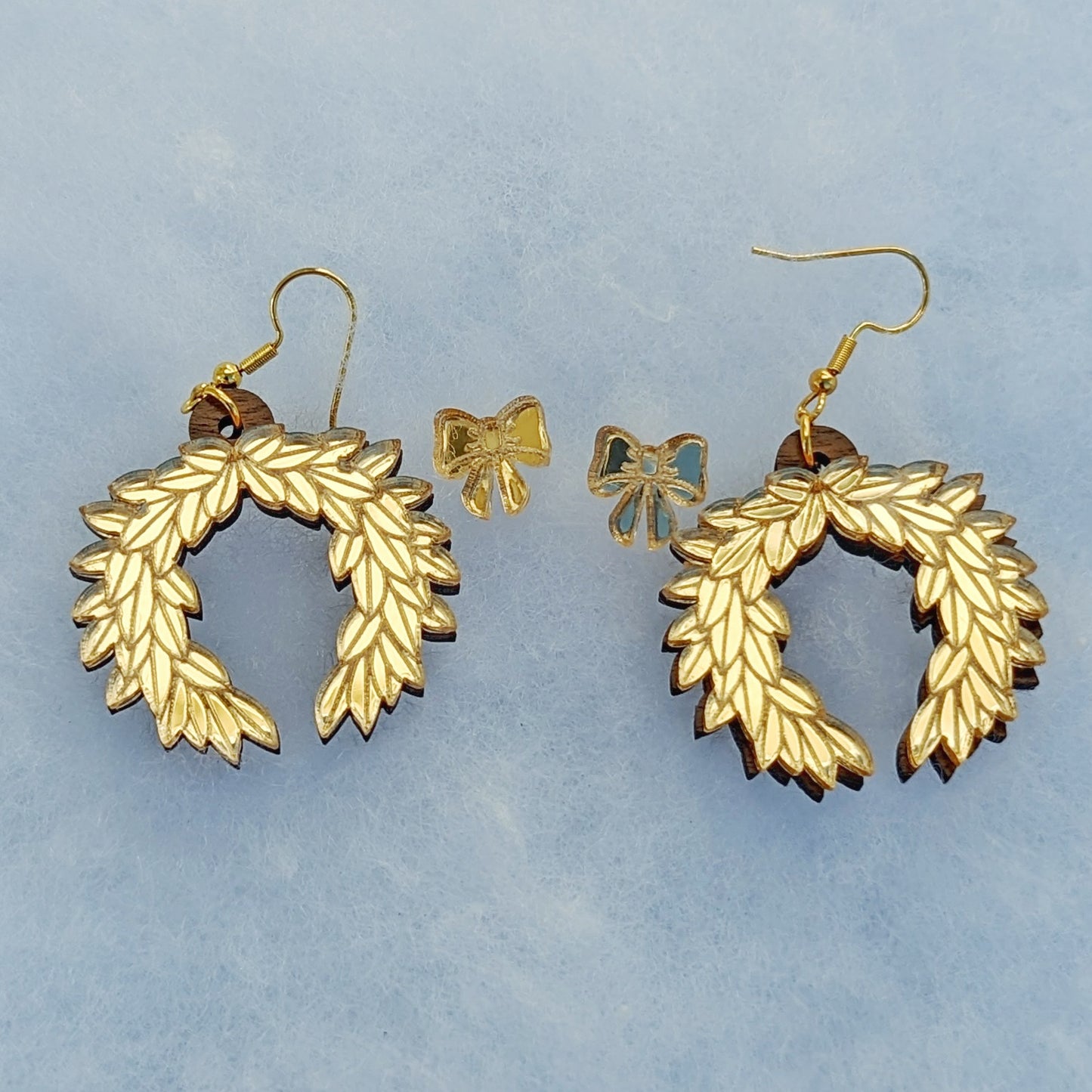 Holiday Laurel Wreath Dangle Earrings