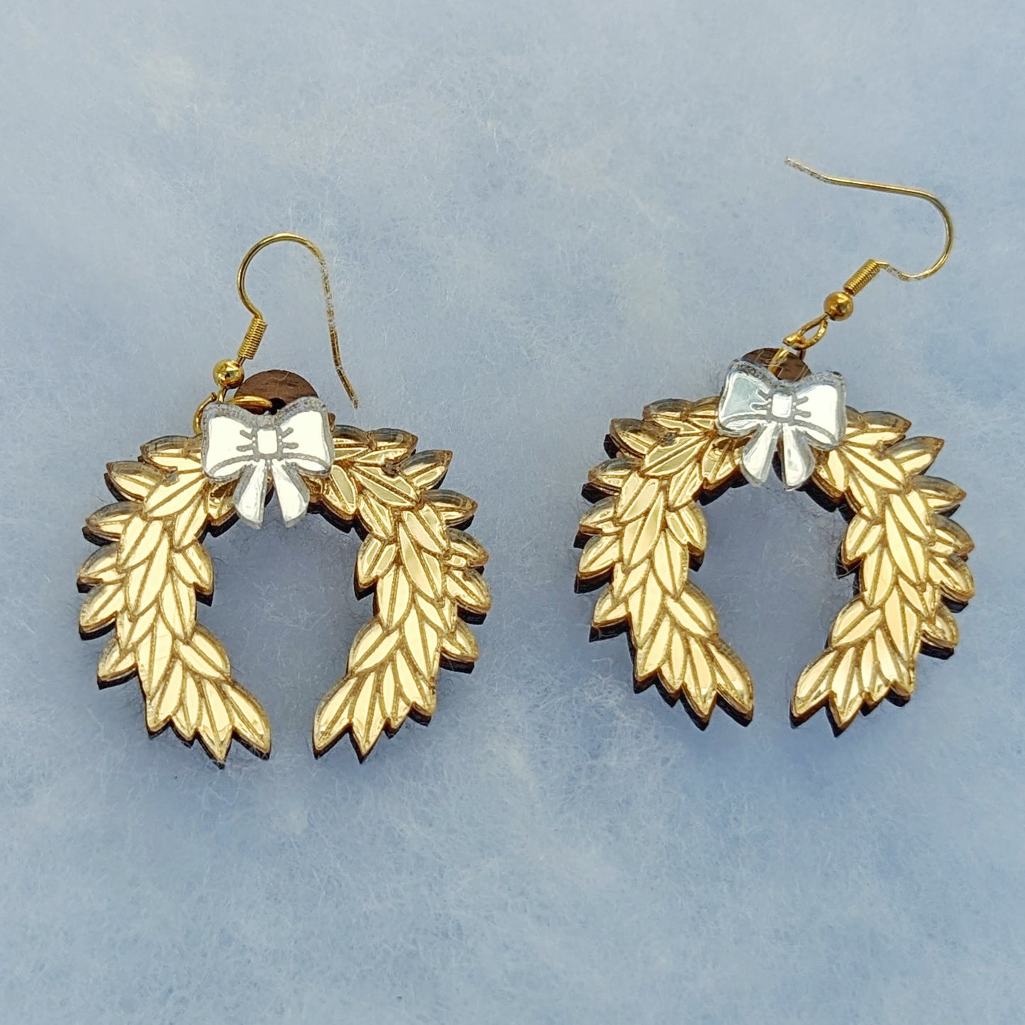 Holiday Laurel Wreath Dangle Earrings