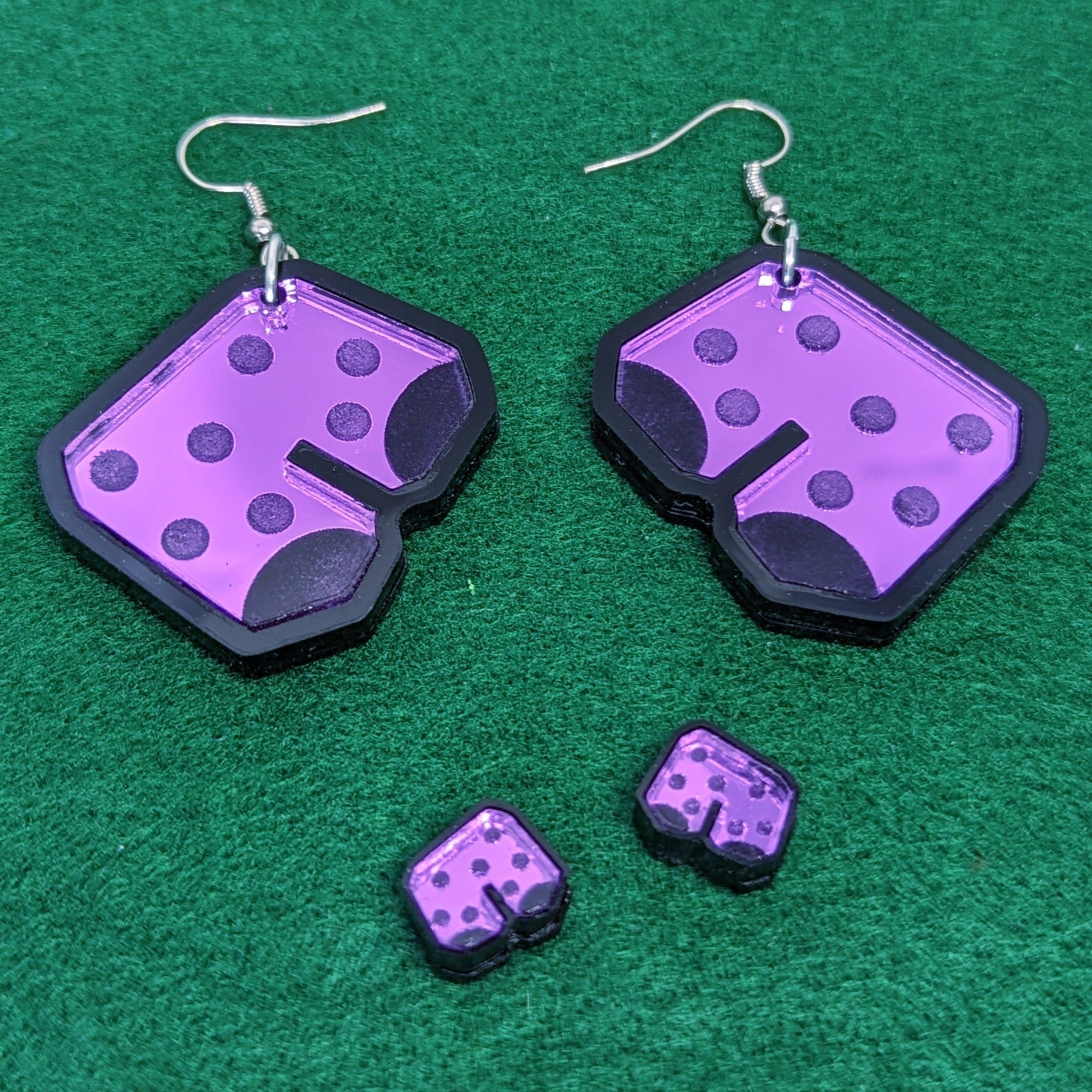 The Mayor's Lucky Purple Shorts Dangle Earrings and Studs