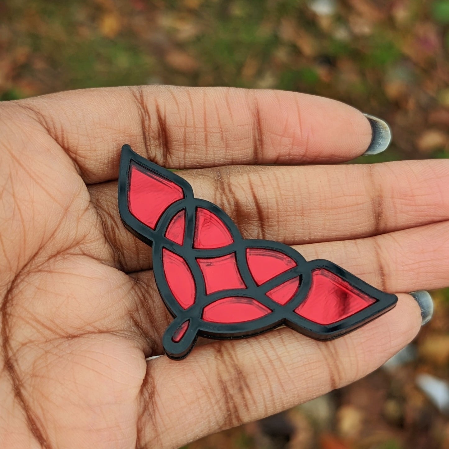 Stained Glass Winged Heart Brooch Pins