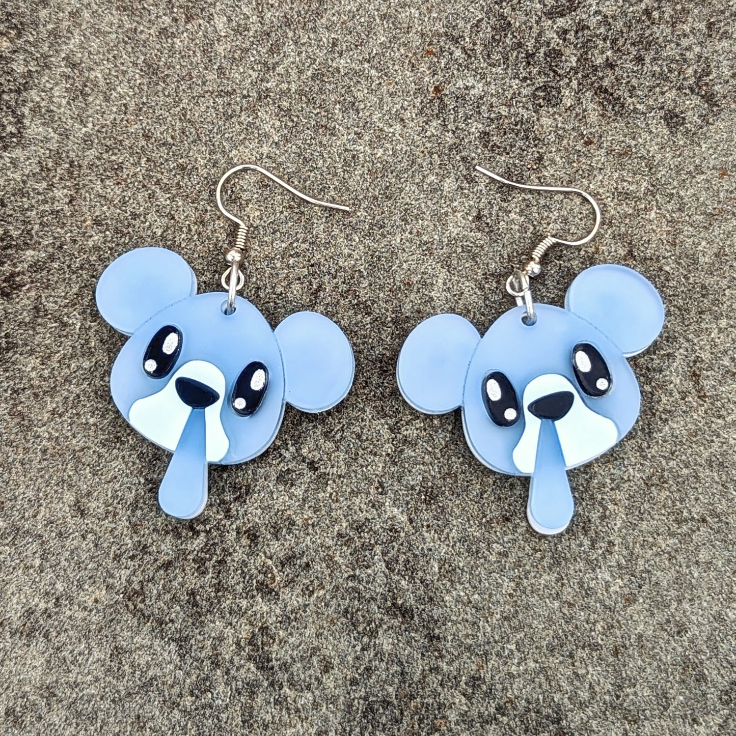 Ice Bear Cute Pastel Blue Earrings