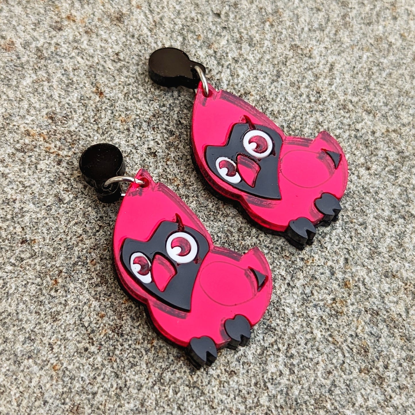 Flapjack Red Cardinal Earrings