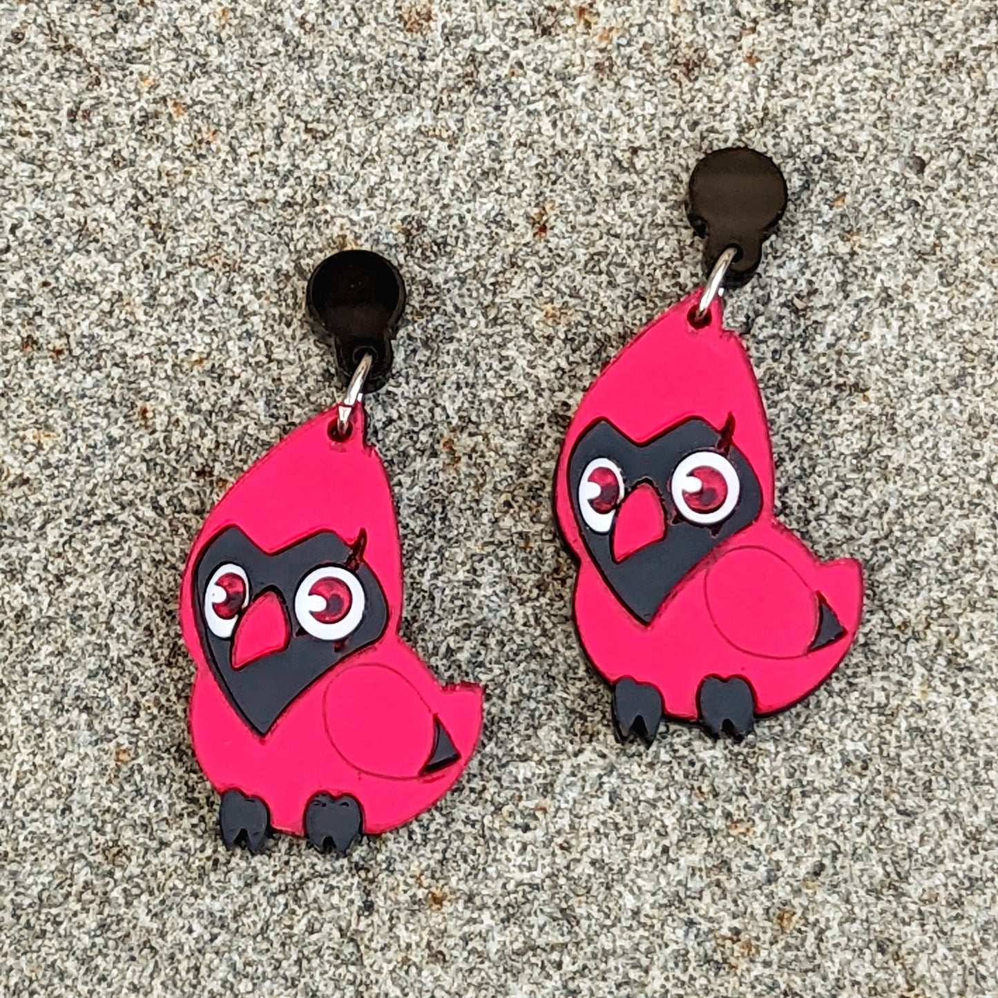 Flapjack Red Cardinal Earrings