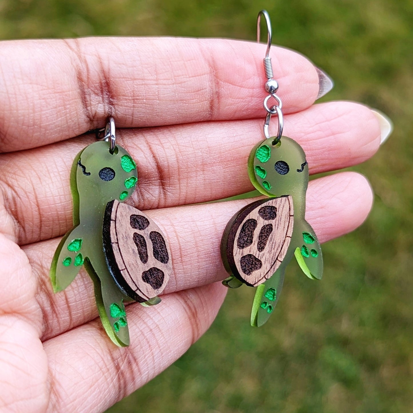 Swimming Turtle Earrings