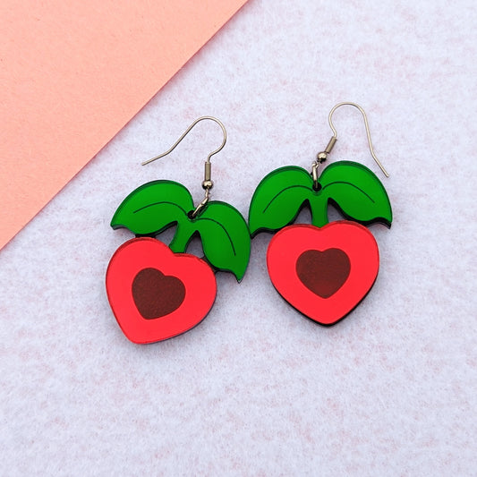 Heart Beet Dangle Earring