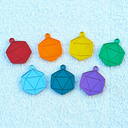 D20 Colorful Earrings + Necklace